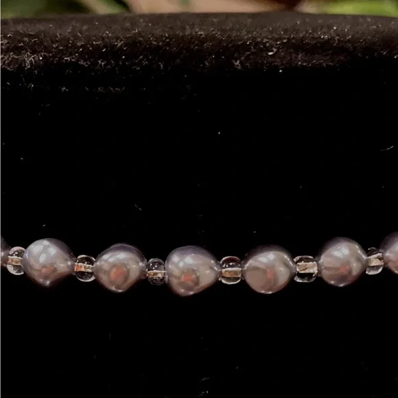 Silvertone and Purple Multi-Strand Necklace - Picture 4 of 5